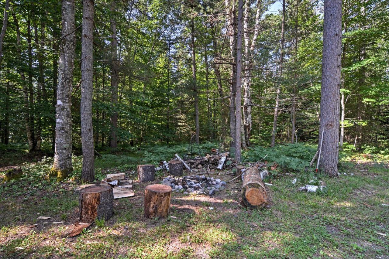 Cozy Manistique Cabin With Deck, Grill And Fire Pit! Villa Bagian luar foto